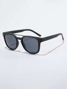 Gafas de moda con doble puente para hombre, para uso en exteriores como fiestas en la playa - Negro - Ver 2