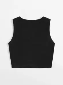 SHEIN EZwear Women Summer Casual Solid Crop Tank Top