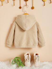 SHEIN Baby Flap Pocket Hooded Jacket