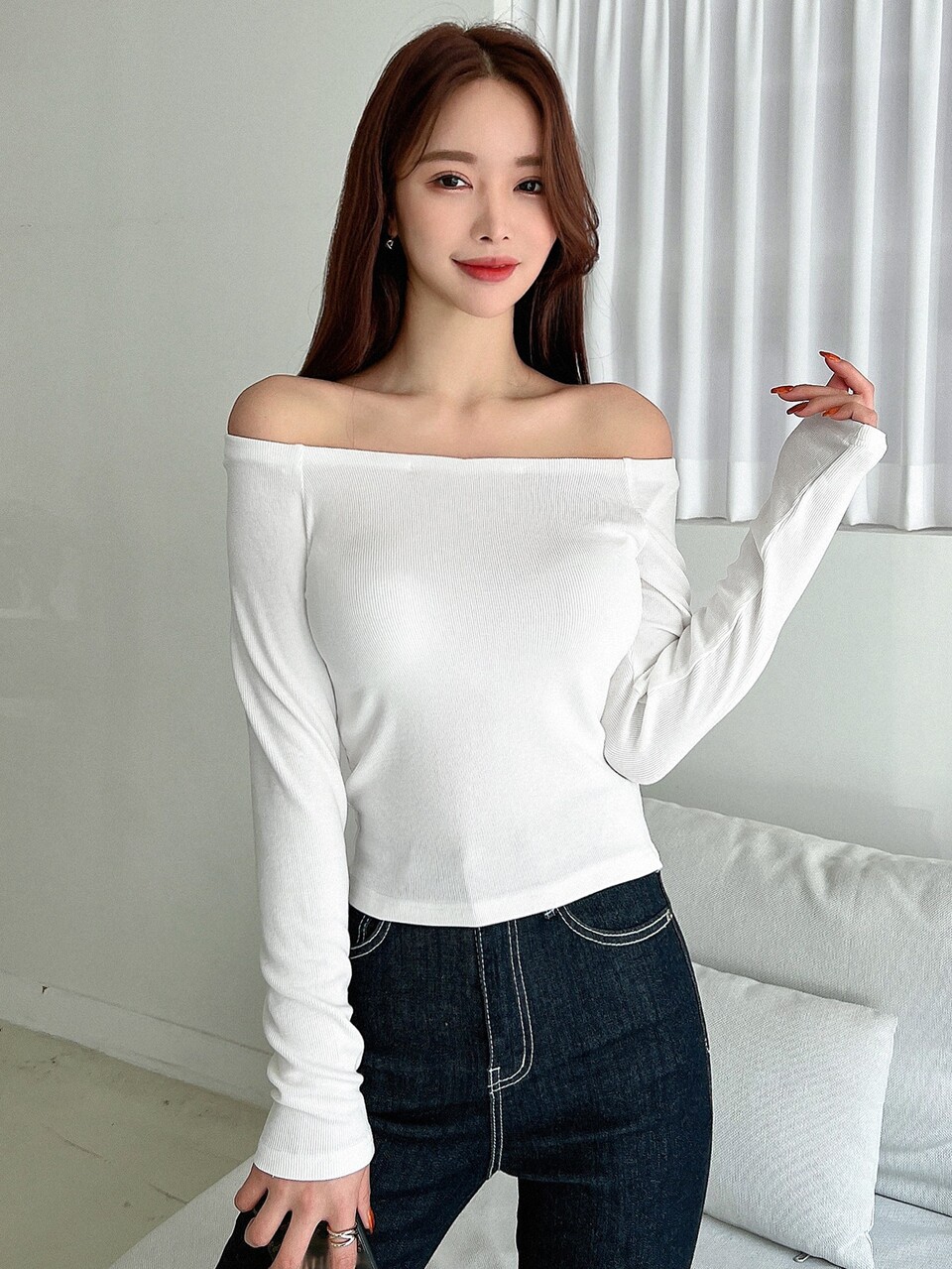 Off Shoulder Slim Fit Tee