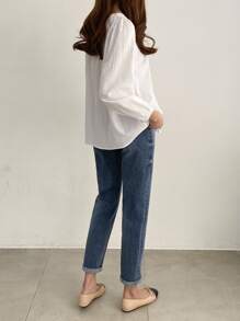 DAZY 鑽石鑽石背心襯衫 - 白色 - 查看 2