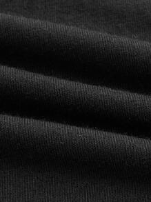 ROMWE PUNK Skull & Letter Graphic Tube Bodycon Dress - Black - View 4