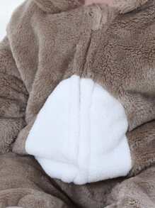 Áo liền quần Em bé Gân đan Hoạt hình Dễ thương - Màu nâu  Mocha - Xem 5