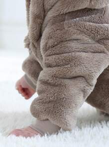 Áo liền quần Em bé Gân đan Hoạt hình Dễ thương - Màu nâu  Mocha - Xem 4