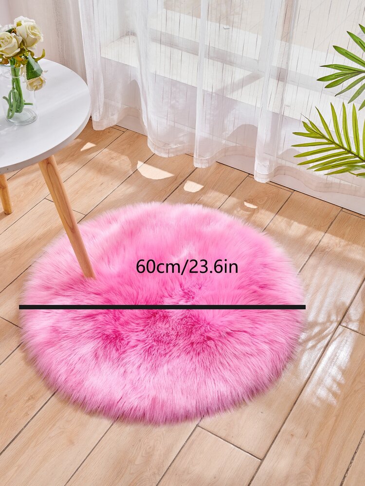 1 pieza Alfombra redonda lisa de piso - Rosa Fucsia - Añade 5