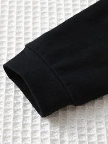 Baby Boy Heart And Letter Graphic Pullover & Joggers - Black - View 5