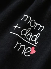 Baby Boy Heart And Letter Graphic Pullover & Joggers - Black - View 6