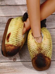 Dép xỏ ngón hình cá chép vui nhộn 2024, Dép đi trong nhà thiết kế hình cá 3D hoạt hình, Dép đi trong nhà đế dày lót nhung ấm áp - Nhiều màu - Xem 5