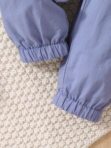 Baby Patched Pocket Button Up Shirt & Pants - Dusty Blue - View 6