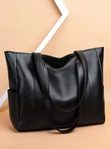 女士简约大容量纯色手提包，优雅拉链仿皮手提包时尚单肩包，轻便日常通勤工作挎包，休闲旅行购物袋流浪汉钱包，适合节日礼物，书包，返校，大容量，轻便，便携，商务休闲，适合少女女大学生，新手和白领工作者，非常适合返校、中学、高中、工作、商务、通勤、大学、办公室，时尚女士工作包，适合日常优雅和特殊场合