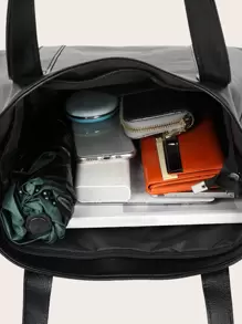 女士简约大容量纯色手提包，优雅拉链仿皮手提包时尚单肩包，轻便日常通勤工作挎包，休闲旅行购物袋流浪汉钱包，适合节日礼物，书包，返校，大容量，轻便，便携，商务休闲，适合少女女大学生，新手和白领工作者，非常适合返校、中学、高中、工作、商务、通勤、大学、办公室，时尚女士工作包，适合日常优雅和特殊场合