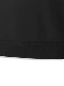 Manfinity Homme 1件男士寬鬆字母圖案運動衫 - 黑色 - 查看 3