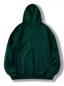 INAWLY 字母圖案加絨內裏袋鼠口袋連帽衫