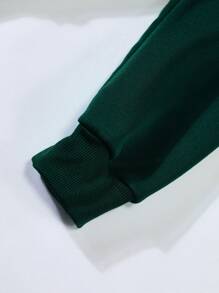 INAWLY 字母圖案加絨內裏袋鼠口袋連帽衫