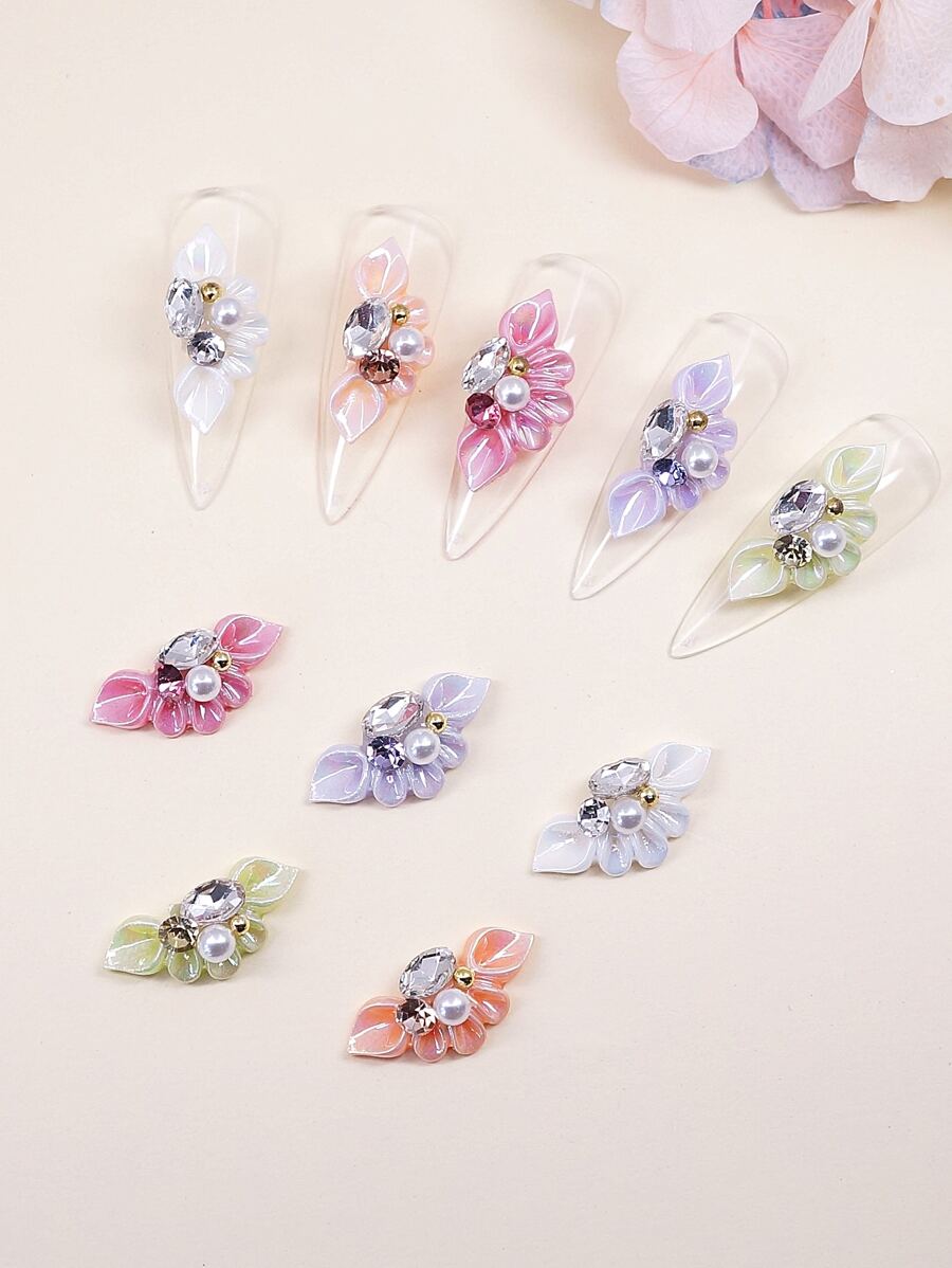 10 cái Hoa Hình Trang Trí Nghệ Thuật Móng Tay - Nhiều màu - Xem 1