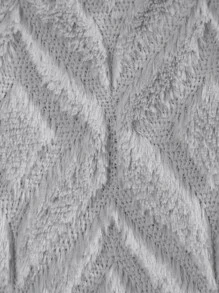 Miater Geometric Embroidered Cushion Cover Without Filler - Grey - View 4