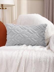 Miater Geometric Embroidered Cushion Cover Without Filler - Grey - View 7