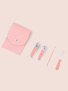 4入組指甲剪套裝附收納袋 - 淺粉色 - 查看 4
