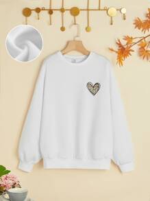 SHEIN Teen Girls Sweatshirts - White - View 1