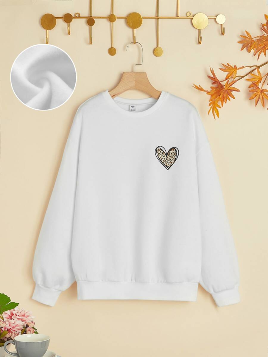 SHEIN Teen Girls Sweatshirts - White - View 1