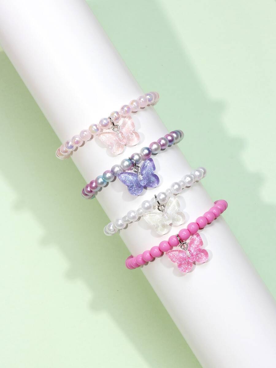 4 cái Cô Gái Bướm Quyến Rũ Vòng Tay Cườm - Nhiều màu - Xem 1