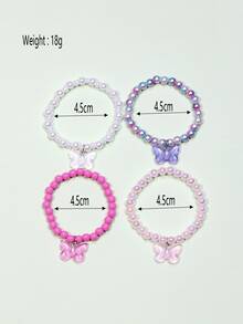 4 cái Cô Gái Bướm Quyến Rũ Vòng Tay Cườm - Nhiều màu - Xem 4