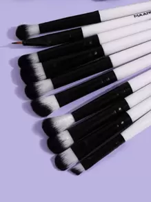 MAANGE 18件套专业化妆刷套装，柔软纤维材质，方便携带，包含粉底刷、眼影刷、晕染刷、眉刷，旅行必备，配有收纳盒，化妆刷套装，化妆刷套装，全套化妆刷，化妆套装，化妆刷套装，化妆套装，化妆刷套装，化妆礼盒，套装，赠品，专业化妆刷，全套化妆刷 - 白色 - 查看 6