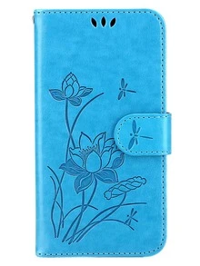 Flower Pattern Flip Phone Case - Blue - View 4
