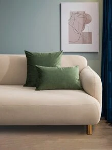 1 件/2 件双面天鹅绒抱枕套，现代简约加厚纯色天鹅绒靠垫套，适用于客厅卧室沙发，季节性使用，无枕芯，30*50 厘米和 45*45 厘米 - 墨綠色 - 查看 8