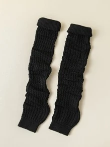 2 Piezas Medias Sobre La Rodilla Con Rayas Verticales Simples Y Retorcidas - Negro - Ver 2