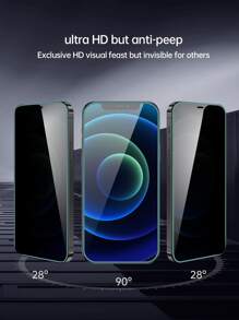 2張鋼化隱私保護手機膜適用於iphone,私人屏幕保護膜 - 綠色 - 查看 6