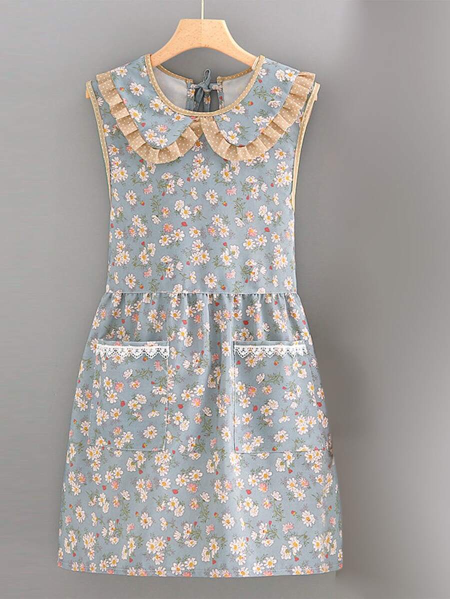 1入組花朵圖案圍裙 - 彩色 - 查看 1