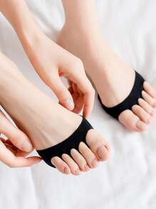 Anti Slip Anti Wear Decompression Foot Pads Open Toe Socks 4pcs Black Non-Woven Daily Solid Color Round For Shock Absorption Foot Cushion For Women And Men - Black - View 5