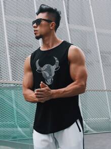 Manfinity Sport Corelite Boyfriend Style Men Animal & Paisley Print Sports Tank Top Workout Tops Tank Top Pack Pack Basketball Jersey Boyfriend Style Men I Love My Boyfriend Graphic Boyfriend Style Men T Shirt Boyfriend Style Men Joggers - Black - View 4