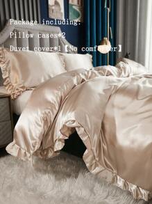 Ruffled Satin Duvet Cover Set (Comforter Not Included)