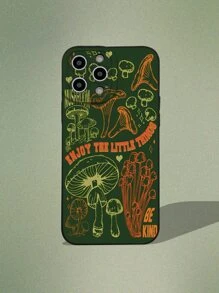 ROMWE Fairycore Mushroom Print Phone Case - Multicolor - View 1