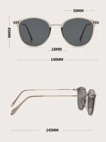 1pair Men Round Frame Fashion Glasses Vintage Shades Accessories Beach Accessories Glasses Shades Looks Street Style And Suit For Sweater Jacket Sweatshirt Hoodie Leather Pants And Cargo Pants For Summer Beach Vacation,Outdoor,Travel - Grey - View 4