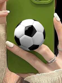 Soccer Design Phone Stand-Out Holder - Black and White - View 1