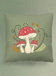 ROMWE Fairycore Mushroom Print Cushion Cover Without Filler - Multicolor - View 1