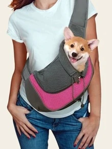 1 Túi đựng thú cưng Colorblock Mesh - Màu Hồng Tươi - Xem 1