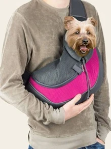 1 Túi đựng thú cưng Colorblock Mesh - Màu Hồng Tươi - Xem 2