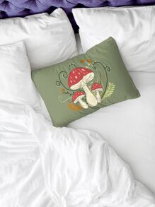 ROMWE Fairycore Mushroom Print Cushion Cover Without Filler - Multicolor - View 3