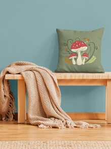 ROMWE Fairycore Mushroom Print Cushion Cover Without Filler - Multicolor - View 5
