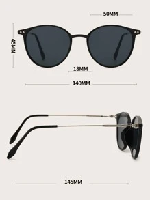1pair Men Geometric Frame Black Fashion Glasses Casual Shades Accessories Beach Accessories Glasses Shades Looks Street Style And Suit For Sweater Jacket Sweatshirt Hoodie Leather Pants And Cargo Pants - Dark Grey - View 4