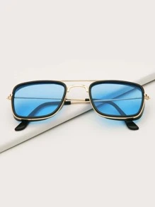 1 件男士时尚方形框架眼镜适合日常使用复古色调配饰海滩配饰眼镜色调看起来街头风格适合毛衣夹克运动衫连帽衫皮裤和工装裤适合夏季海滩度假、户外、旅行