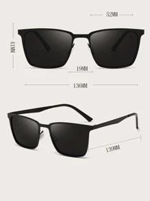 1 chiếc kính râm phân cực vuông màu đen dành cho nam, thích hợp để đeo hàng ngày và sử dụng kính râm thông thường kính râm phụ kiện đi biển kính râm kính râm - Màu xám đen - Xem 4