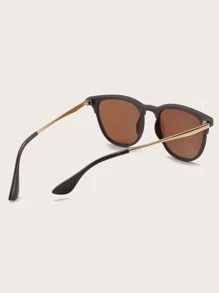 1pc Men's Square Nail Decor Fashion Glasses Suitable For Daily Wear And Decoration - Brown - View 3