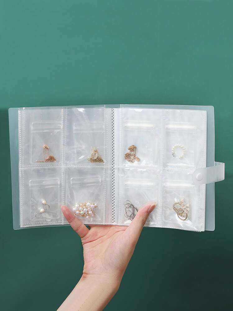 1pack Jewelry Storage Book & Bag, Book Design Clear Jewelry Bag For Household - Clear - View 1