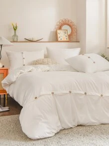 前排扣被套套裝不附帶內芯 - 白色 - 查看 2