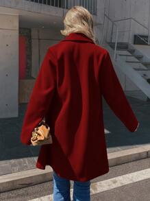 SHEIN Clasi 素色雙排釦花呢外套